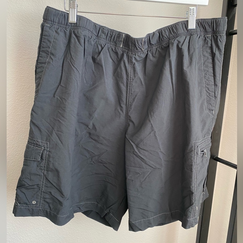 Columbia Shorts Mens XL Black‎ Swim Trunks Cargo Hybrid Brief Lined Casual